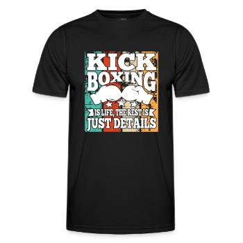 Kickboxing est la vie gants de boxe drôle kickboxeur - T-shirt sport Homme - noir - Devant - AI Model Male 178 dark (178cm)
