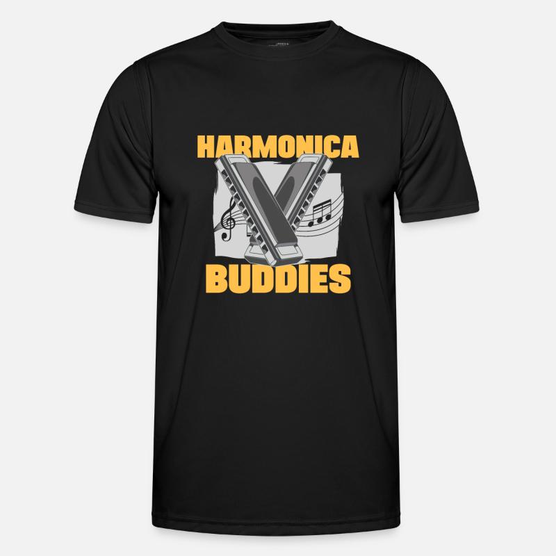 Harmonica Buddies Harmonicist Gift Idea - Männer Funktions-T-Shirt - Schwarz