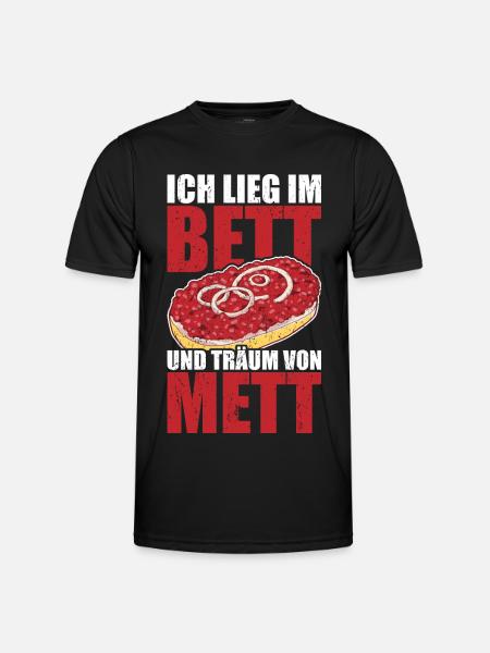 Mettbrötchen - Männer Funktions-T-Shirt - Schwarz