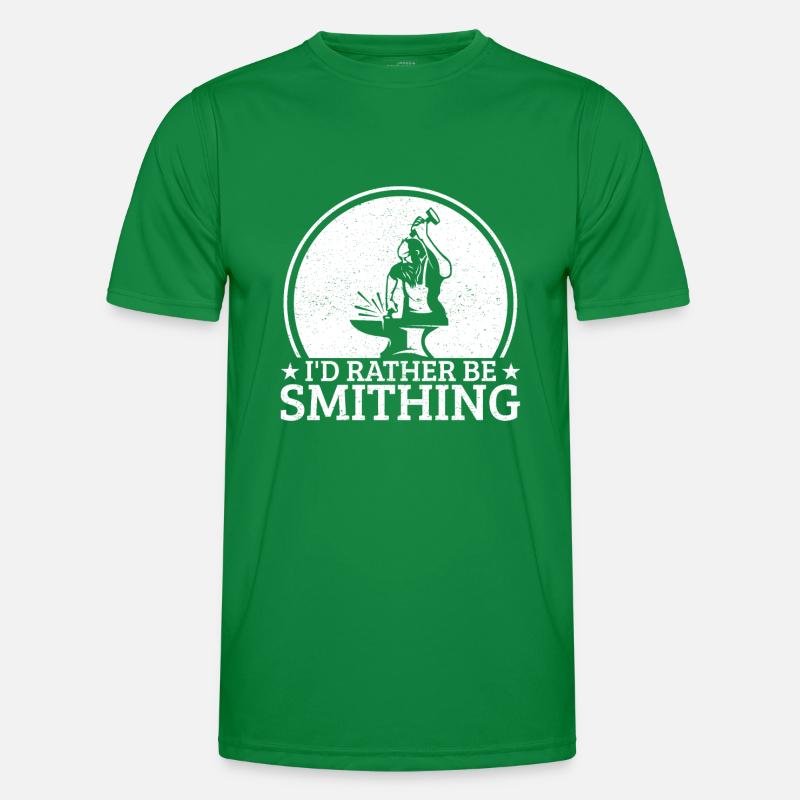 Blacksmithing Id Rather Be Smithing Gift Idea Männer Funktions-T-Shirt