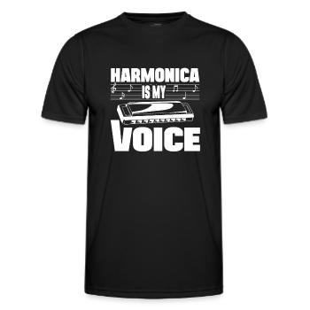 Harmonica Is My Voice Harmonica Player Mouth harp - Men's Functional T-Shirt - black - Front - AI Model Male 178 dark (178cm)