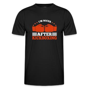 Funny Kickboxing Odds in Nicer After Kickboxing - Men's Functional T-Shirt - black - Front - AI Model Male 178 dark (178cm)