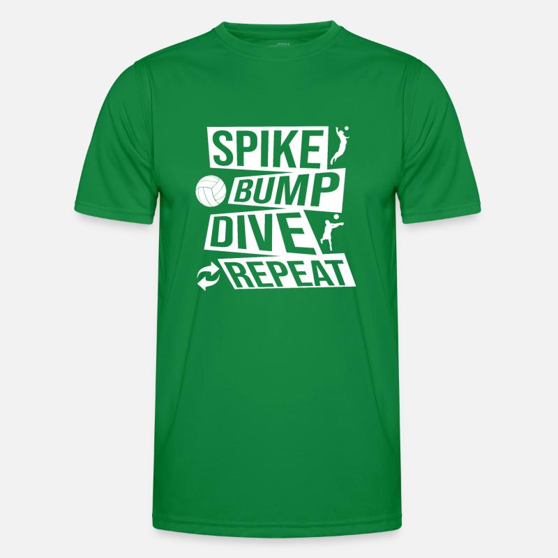 Spike Bump Dive Repeat Volleyball Graphic Idea Männer Funktions-T-Shirt