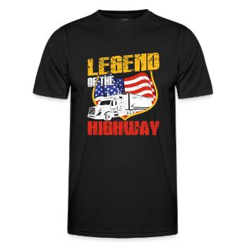 Trucker Legend Of The Highway Truclegend Truck - Männer Funktions-T-Shirt - Schwarz - Vorne - AI Model Male 178 dark (178cm)