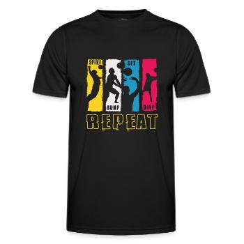 Spike Bump Set Dive Repeat Volleyball Design cadeau - T-shirt sport Homme - noir - Devant - AI Model Male 178 dark (178cm)