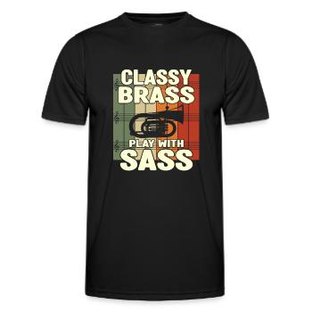 Classy Brass Play With Sass Baritone Player Gifts - Men's Functional T-Shirt - black - Front - AI Model Male 178 dark (178cm)