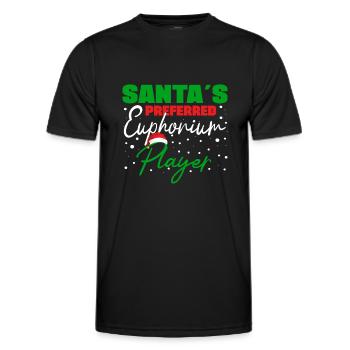 Santas Preferred Euphonium Player Baritone Bass - Men's Functional T-Shirt - black - Front - AI Model Male 178 dark (178cm)
