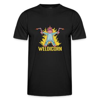 Weldicorn Welder Welding Weld Gift Idea - Männer Funktions-T-Shirt - Schwarz - Vorne - AI Model Male 178 dark (178cm)