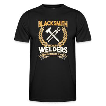 Blacksmith Because Welders Need Heroes Too - Männer Funktions-T-Shirt - Schwarz - Vorne - AI Model Male 178 dark (178cm)