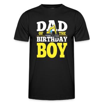 Dad Of the Birthday Boy Construction Family - Men's Functional T-Shirt - black - Front - AI Model Male 178 dark (178cm)