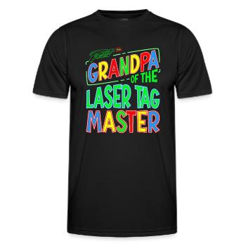 Gramps Grandpa Of the Laser Tag Birthday Boy - Männer Funktions-T-Shirt - Schwarz - Vorne - AI Model Male 178 dark (178cm)