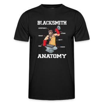 Équipement de forgeron Idée cadeau d’anatomie de forgeron - T-shirt sport Homme - noir - Devant - AI Model Male 178 dark (178cm)