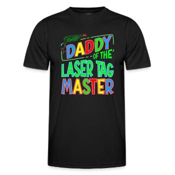 Daddy Of the Laser Tag Birthday Boy Master - Männer Funktions-T-Shirt - Schwarz - Vorne - AI Model Male 178 dark (178cm)