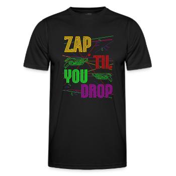 Zap Til You Drop Laser Tag Player Team Idée cadeau - T-shirt sport Homme - noir - Devant - AI Model Male 178 dark (178cm)