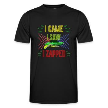 I Came I Saw I Zapped Laser Tag Player Gifts - Men's Functional T-Shirt - black - Front - AI Model Male 178 dark (178cm)