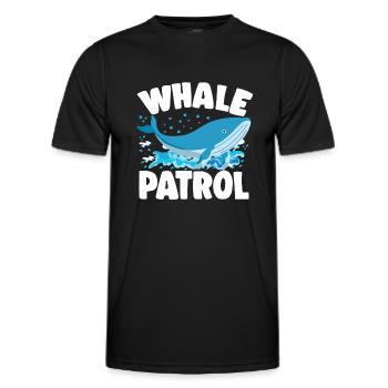 Whale Patrol Whales Aquarist Whales Lover Fun Gift - Männer Funktions-T-Shirt - Schwarz - Vorne - AI Model Male 178 dark (178cm)