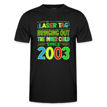 Laser Tag Bringing Out The Inner Child Years Old - Men's Functional T-Shirt - black - Front - AI Model Male 178 dark (178cm)