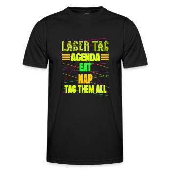 Laser Tag Agenda Eat Nap Tag Them All Gifts - Men's Functional T-Shirt - black - Front - AI Model Male 178 dark (178cm)