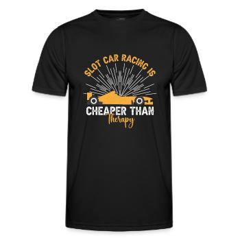 La course de voitures à sous est moins chère que le cadeau de thérapie - T-shirt sport Homme - noir - Devant - AI Model Male 178 dark (178cm)