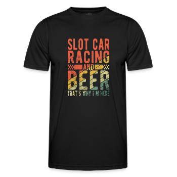 Slot Car Racing And Beer Slotcar Lover Gift - Männer Funktions-T-Shirt - Schwarz - Vorne - AI Model Male 178 dark (178cm)