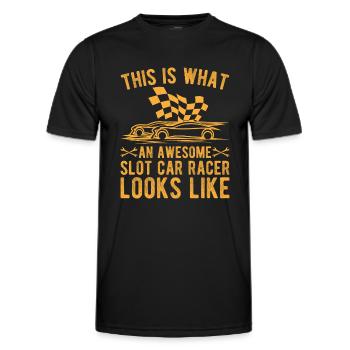 Slot Car Racing Is Human Right Slot Car Gift - Men's Functional T-Shirt - black - Front - AI Model Male 178 dark (178cm)