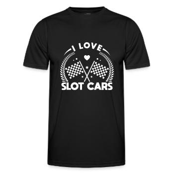 I Love Slot Cars Drag Racing Idea - Männer Funktions-T-Shirt - Schwarz - Vorne - AI Model Male 178 dark (178cm)