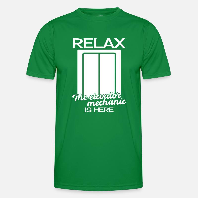 Funny Elevator Mechanic Relax The Elevator Is Here Männer Funktions-T-Shirt