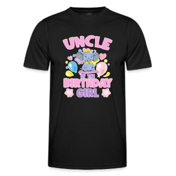 Uncle Of the Birthday Girl Elephant Family Party - Men's Functional T-Shirt - black - Front - AI Model Male 178 dark (178cm)
