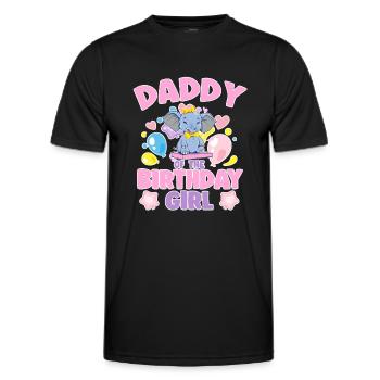 Daddy Of the Birthday Girl Elephant Family Party - Men's Functional T-Shirt - black - Front - AI Model Male 178 dark (178cm)