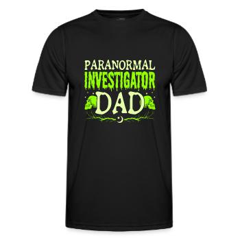 Paranormal Ghost Hunter enquêteur papa homme cadeaux - T-shirt sport Homme - noir - Devant - AI Model Male 178 dark (178cm)