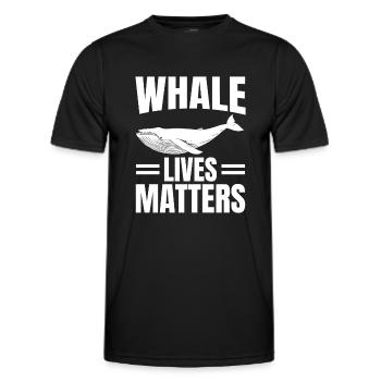 Whale Lives Matters Whales Aquarist - Männer Funktions-T-Shirt - Schwarz - Vorne - AI Model Male 178 dark (178cm)