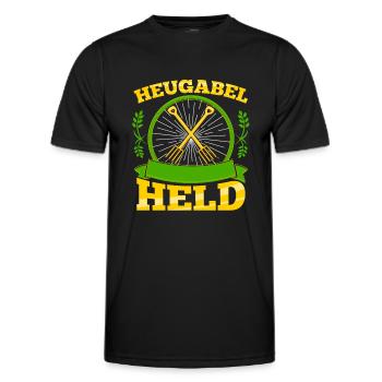 Nachwuchs Landwirt Heugabel Held Bauern - Männer Funktions-T-Shirt - Schwarz - Vorne - AI Model Male 178 dark (178cm)