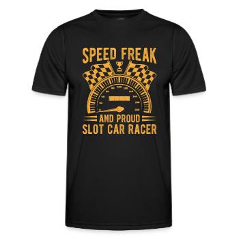 Slot Car Racing Speed Freak & Proud Slot Car Racer - Men's Functional T-Shirt - black - Front - AI Model Male 178 dark (178cm)