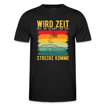 Course de voitures de circuit Il est temps de prendre la piste - T-shirt sport Homme - noir - Devant - AI Model Male 178 dark (178cm)