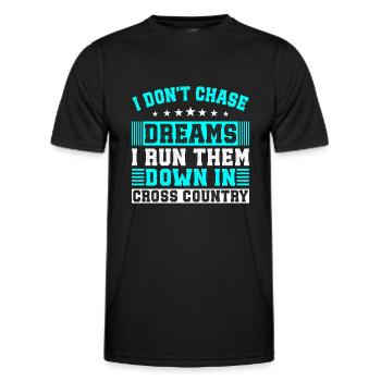 Runn Country Runner and XC Coach - Unique Cross - Men's Functional T-Shirt - black - Front - AI Model Male 178 dark (178cm)