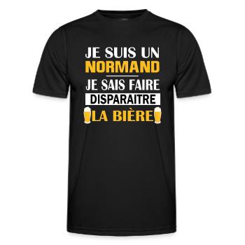 Maillot normand normandie bière humoristique apéro - T-shirt sport Homme - noir - Devant - AI Model Male 178 dark (178cm)