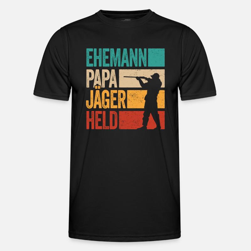 Ehemann Papa Jäger Held Rotwild Jagd Jagen Lustig Männer Funktions-T-Shirt
