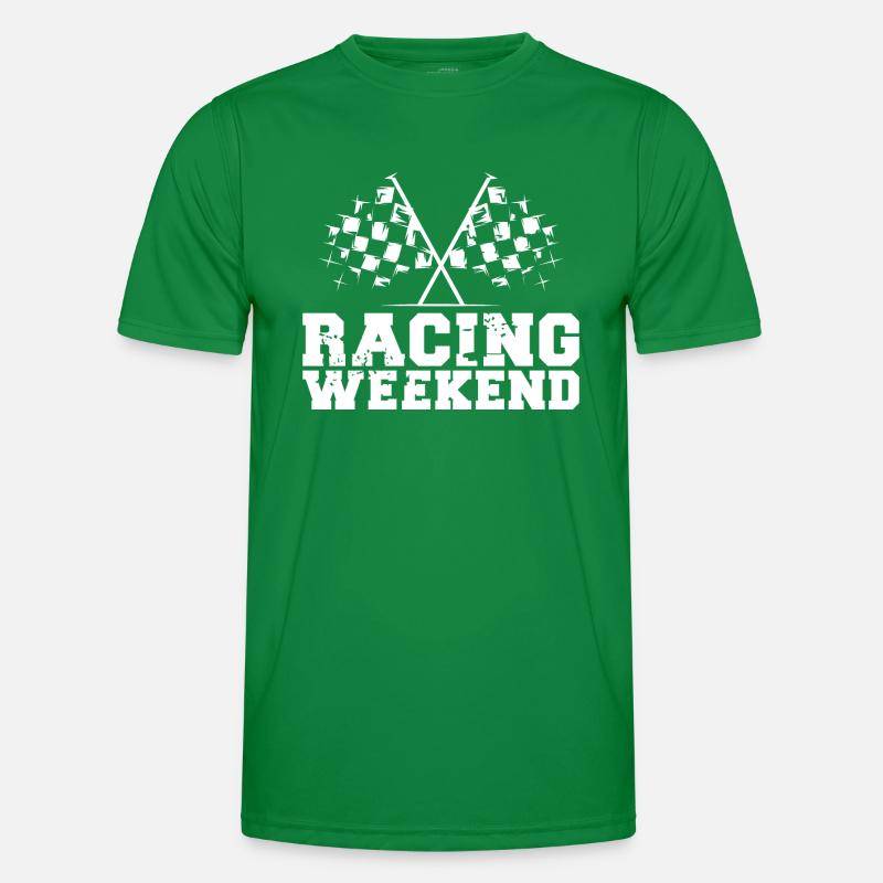 Voitures de week-end de course Symbole de course Drapeau T-shirt sport Homme
