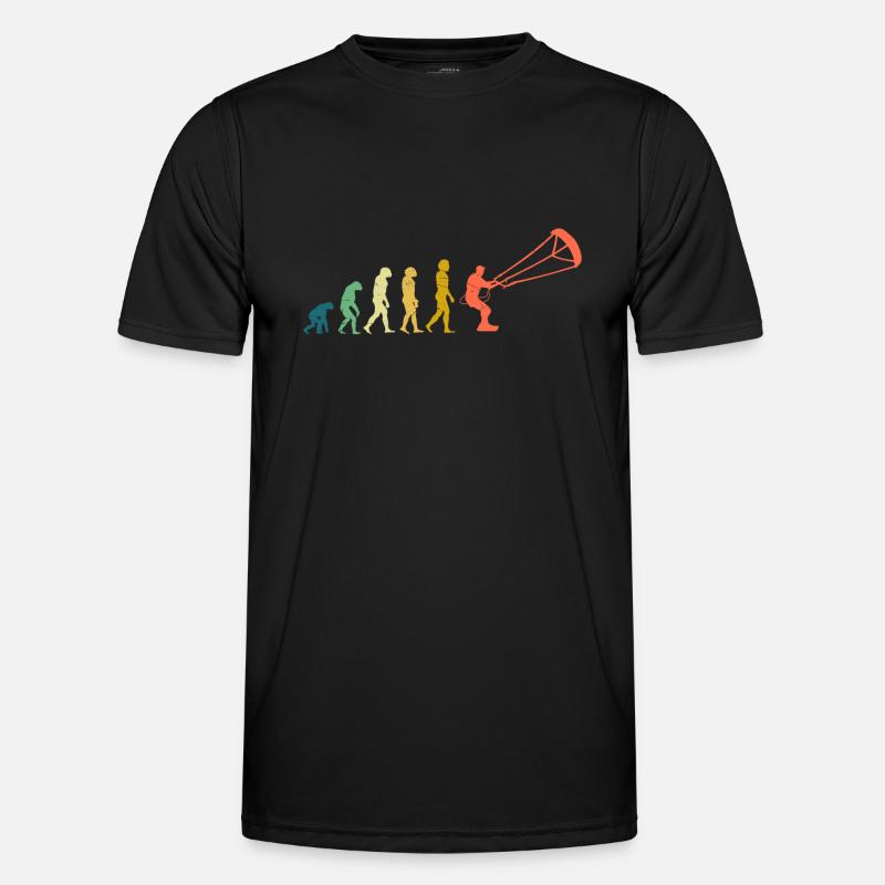 Kitesurfer Evolution Kite Kitesurfing - Männer Funktions-T-Shirt - Schwarz