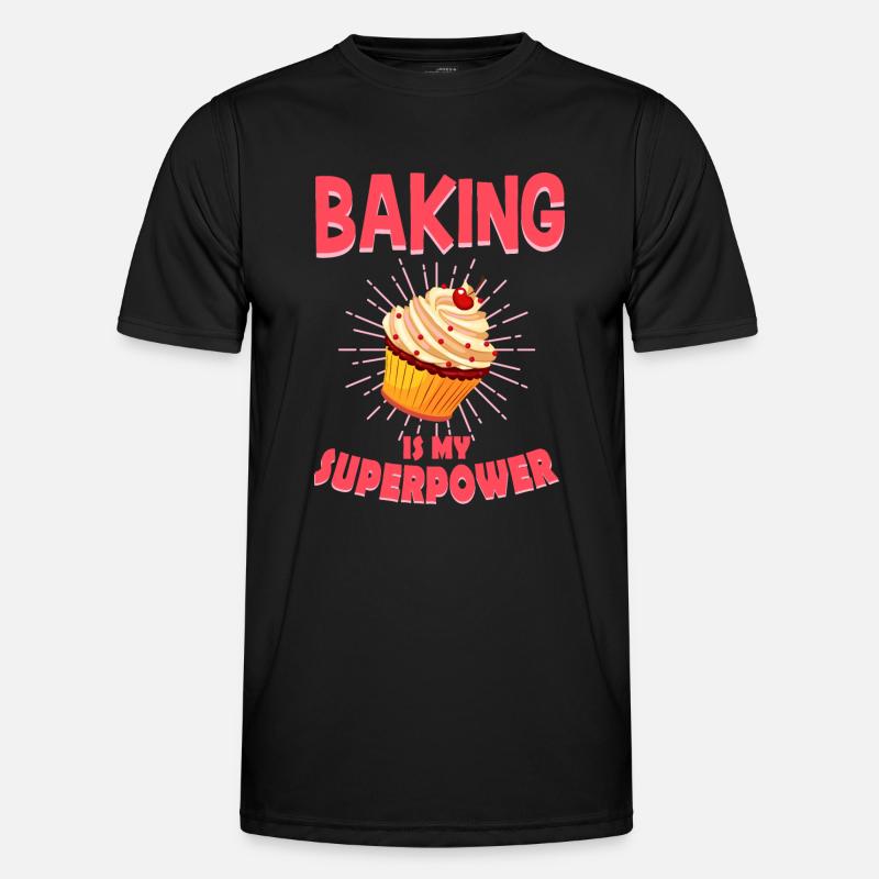 Backen Bäcker Cupcake Geschenk - Männer Funktions-T-Shirt - Schwarz