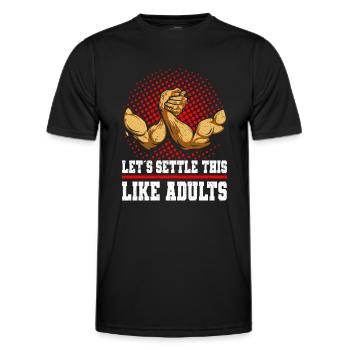 Arm Wrestling Funny Arm Wrestling Arm Wrestling - Men's Functional T-Shirt - black - Front - AI Model Male 178 dark (178cm)