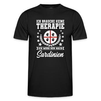 Urlaub auf Sardinien - Ich muss nur nach SARDINIEN - Männer Funktions-T-Shirt - Schwarz - Vorne - AI Model Male 178 dark (178cm)