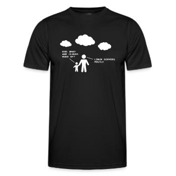 What are Clouds made of? - Linux servers - Männer Funktions-T-Shirt - Schwarz - Vorne - AI Model Male 178 dark (178cm)