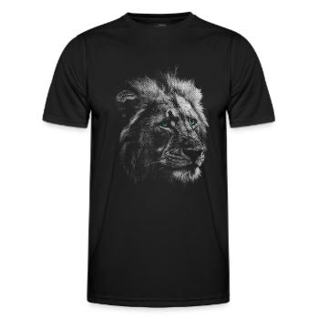 Lion's head - Men's Functional T-Shirt - black - Front - AI Model Male 178 dark (178cm)