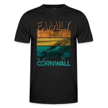 Familienurlaub in Cornwall England Urlaub - Männer Funktions-T-Shirt - Schwarz - Vorne - AI Model Male 178 dark (178cm)