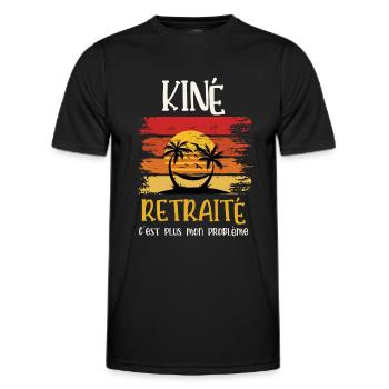 kiné retraité - T-shirt sport Homme - noir - Devant - AI Model Male 178 dark (178cm)