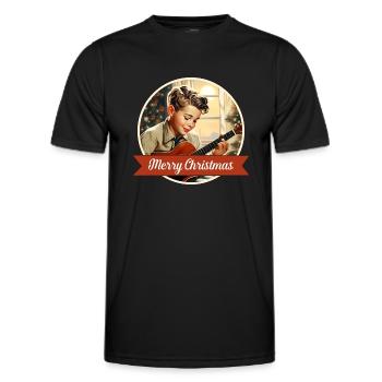 Junge spielt ein Weihnachtslied - Männer Funktions-T-Shirt - Schwarz - Vorne - AI Model Male 178 dark (178cm)