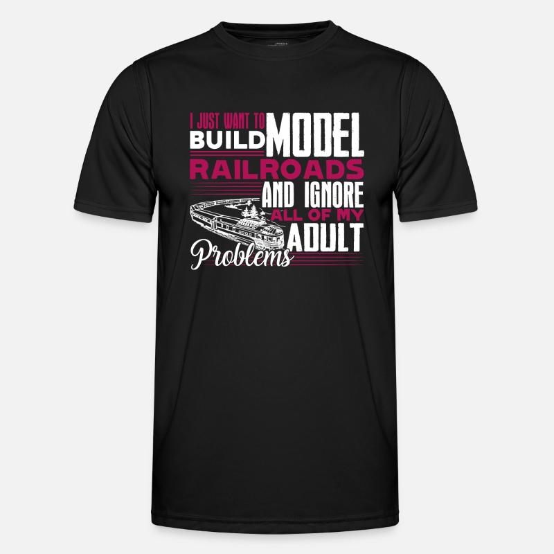 Model Railroad Build Model Railroads Men's Functional T-Shirt