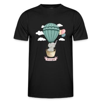 Bébé éléphant avec le dicton: C’est une fille - T-shirt sport Homme - noir - Devant - AI Model Male 178 dark (178cm)