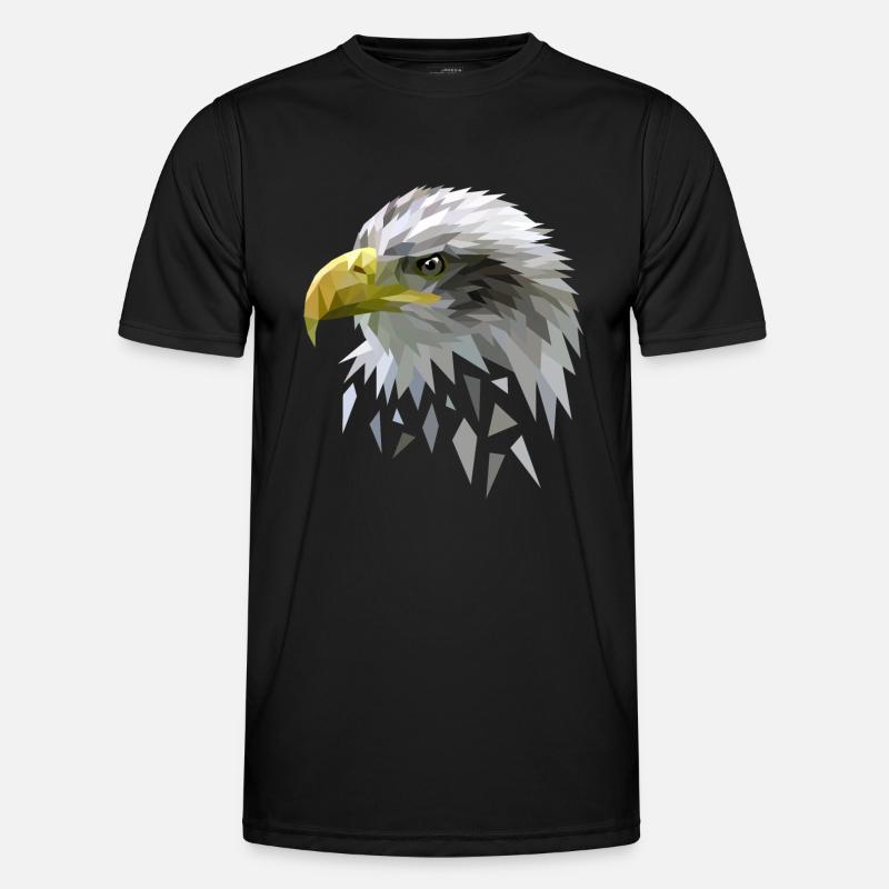 Seeadler Adler Low poly Polygone geometrisch Männer Funktions-T-Shirt